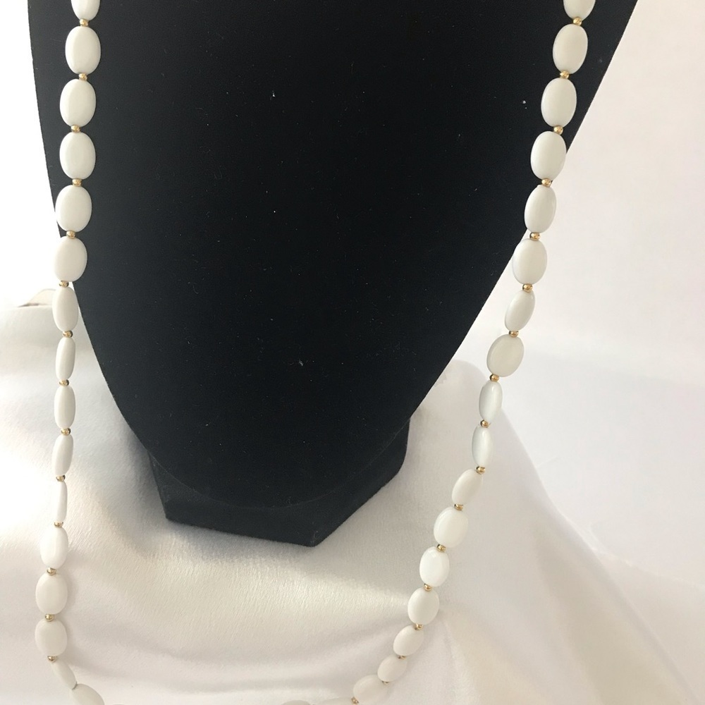 Napier‎ white and gold color necklace  approximate 28”